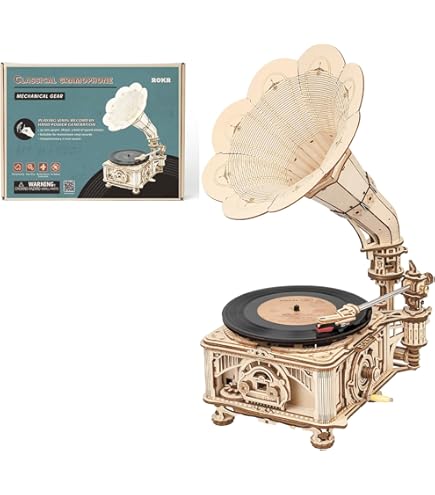 Amazon.com: RoWood 3D Wooden Puzzle Music Record Player, Classical